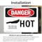 Signmission Hot Surface Sign, 5 in H x 7 in W, Vinyl Decal, Hot OS-2PACK-DS-D-57-L-1357 - alternate 7